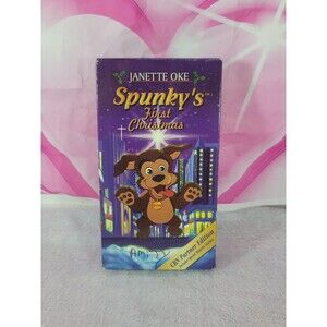 Spunky's First Christmas - Janette Oke 1997 VHS Religious Cartoon Lost Puppy Dog